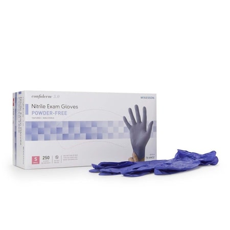 Mckesson Confirderm 3.0, Disposable Gloves, Nitrile, Powder-Free, S, 2500 PK, Dark Blue 14-6N32